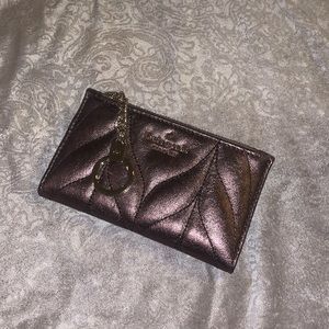 Kate Spade purple quilted keychain wallet